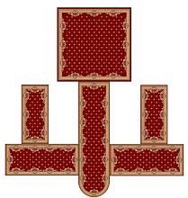 Овальный ковровая композиция в храм красно-бордовая 41812-04