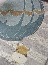 Пушистый круглый ковер IZUMRUD F263 LIGHT GRAY