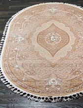 Ковер длинноворсовый розовый HUNKAR 07931 PINK / PINK Овал