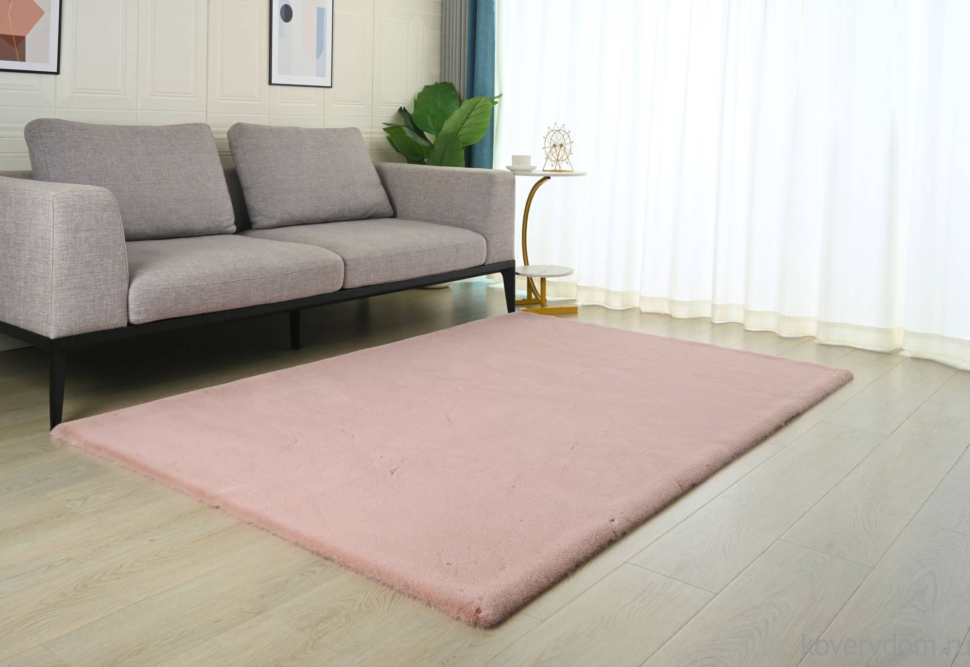 Ковер из искусственного меха RABBIT PREMIUM MS1000 PINK