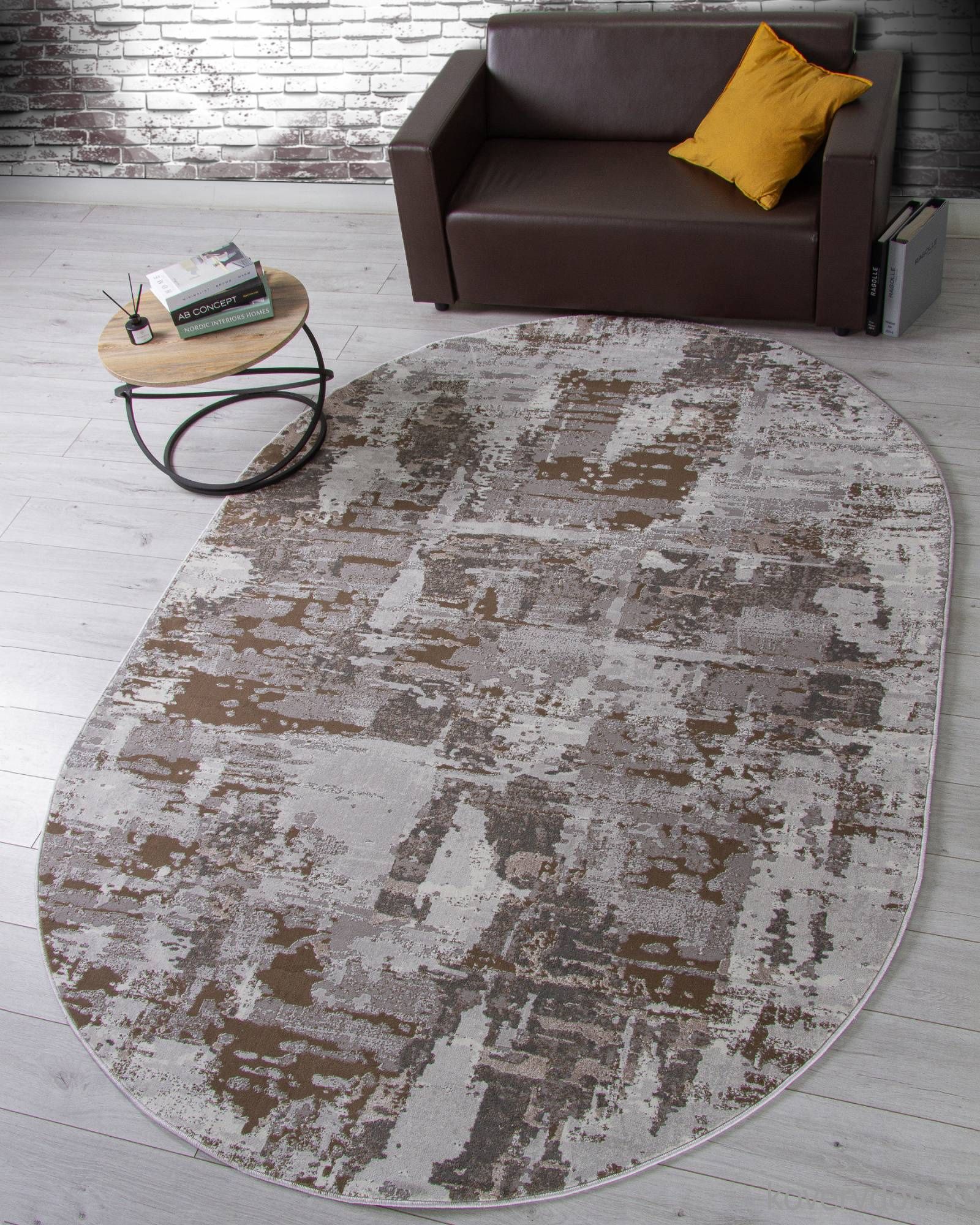 Ковер GRAFF F238 GRAY-BEIGE Овал