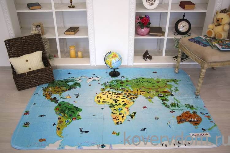 Детский развивающий 3D ковер КАРТА МИРА 86033